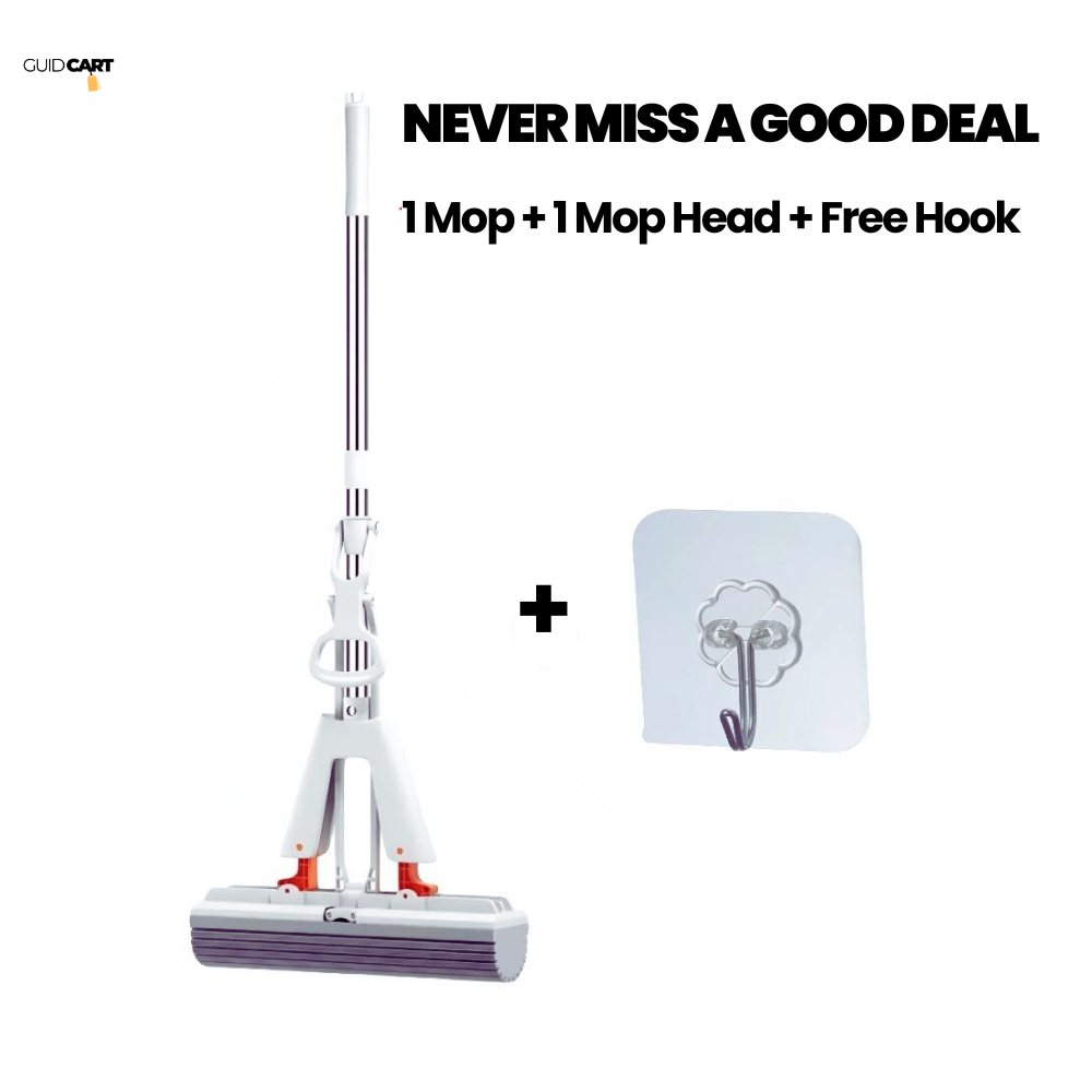 SqueezeClean FlexMop - Self-Draining Rubber Cotton Mop