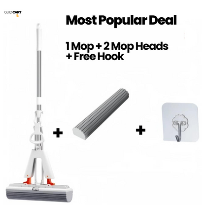 SqueezeClean FlexMop - Self-Draining Rubber Cotton Mop