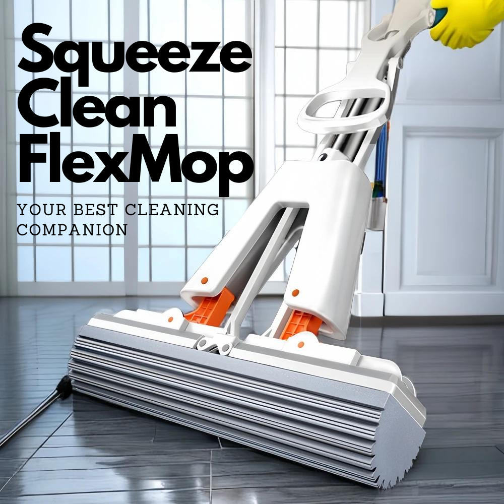 SqueezeClean FlexMop - Self-Draining Rubber Cotton Mop