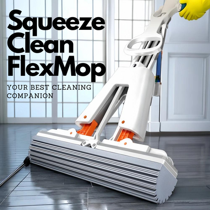 SqueezeClean FlexMop - Self-Draining Rubber Cotton Mop