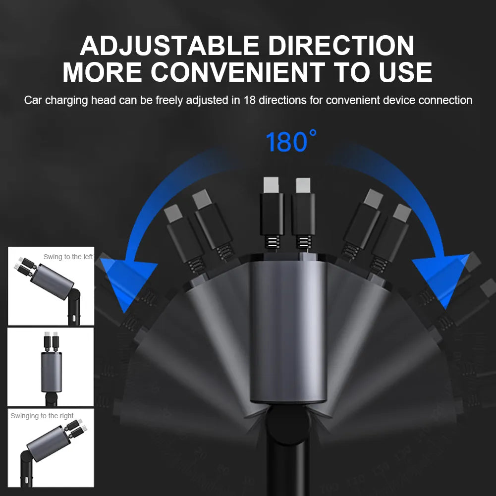 ChargeGear Box - 120W 4 IN 1 Retractable Car Charger