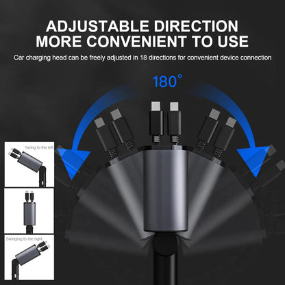 ChargeGear Box - 120W 4 IN 1 Retractable Car Charger